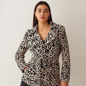 Marina Luna Silk Blend Short Belted Trench‎ Coat Sz. L